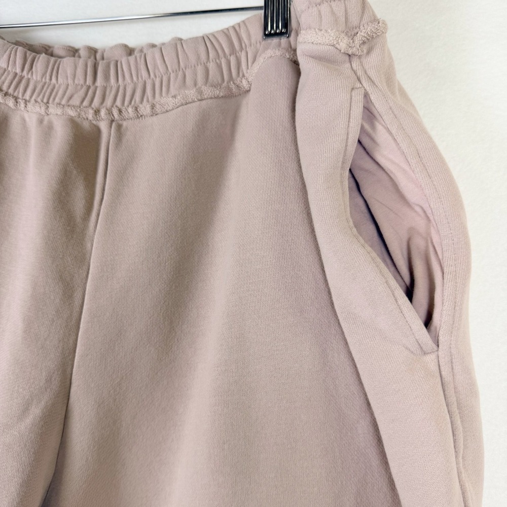 SKIMS Deconstructed French Terry Wide Leg Pants Fawn Raw Edge Sweatpants XL - Picture 10 of 11
